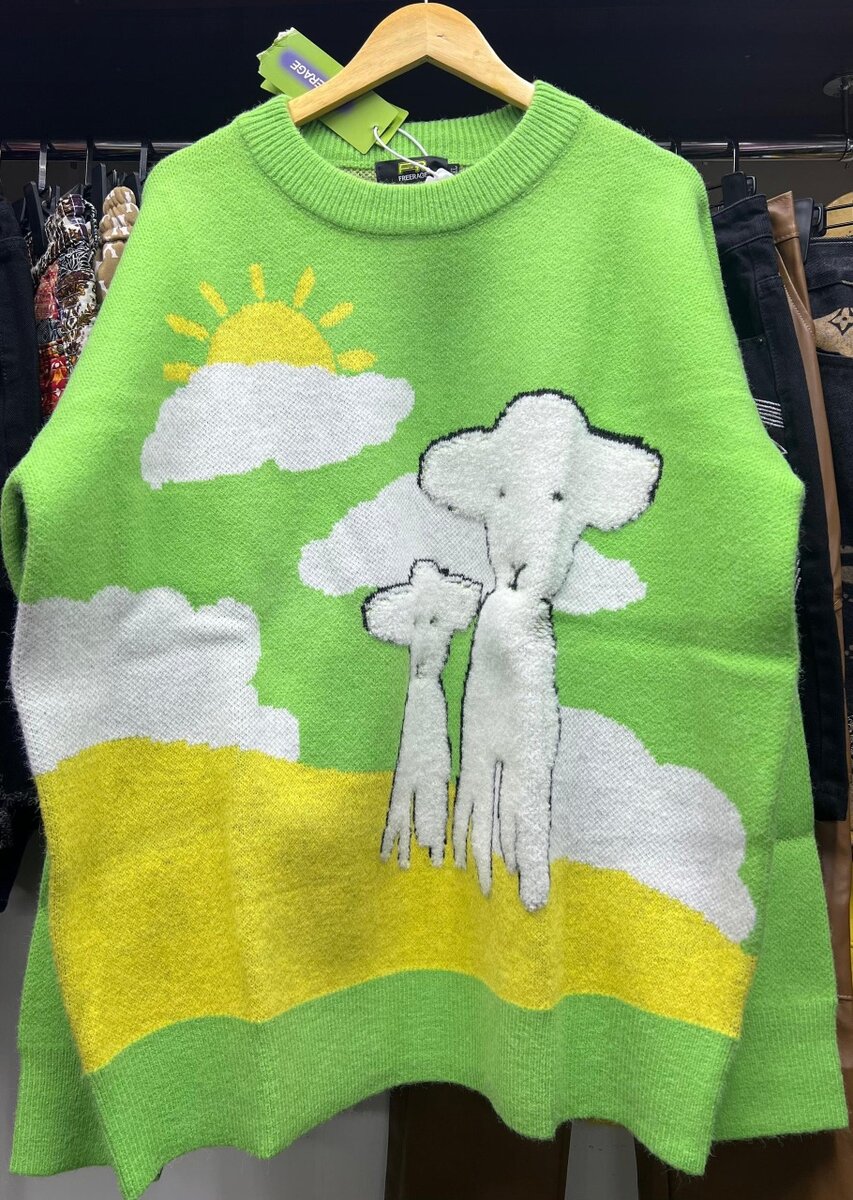 Pull oversize à motifs colorés