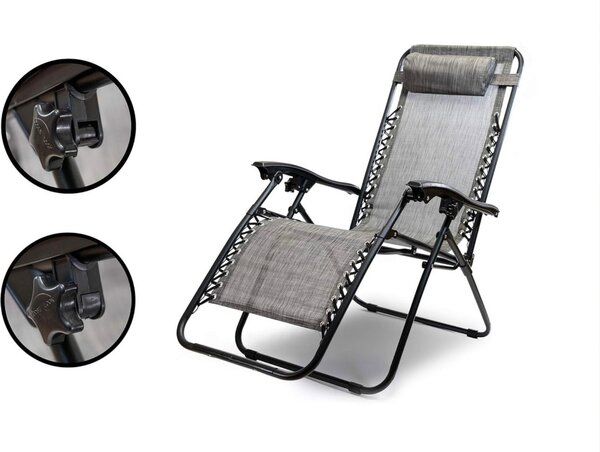 Chaise longue pliante inclinable pour jardin, plage, terrass