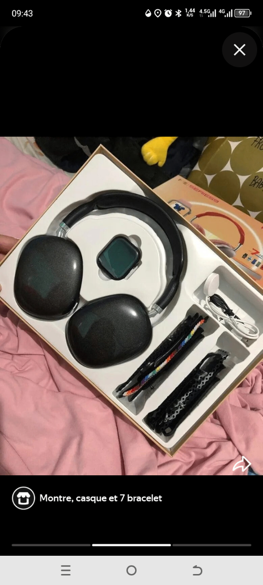 Set montre, casque et bracelets