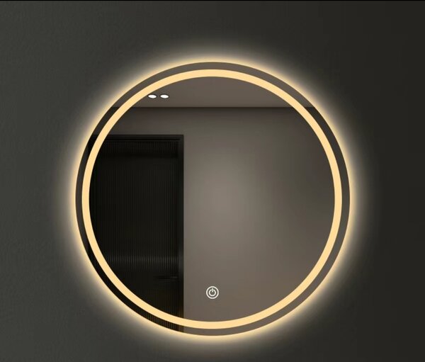 Зеркало с подсветкой с пескоструем 60см диаметр