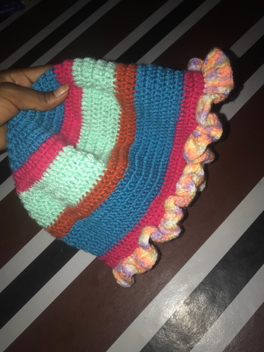 Crochet raffle hat