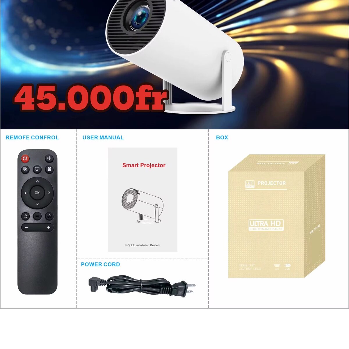 Mini Projecteur HD WiFi Bluetooth