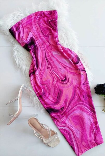 Robe Tube Marbrée Vive
