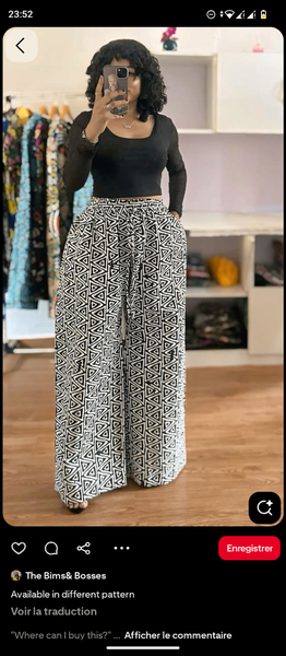 Pantalon large imprimé ethnique