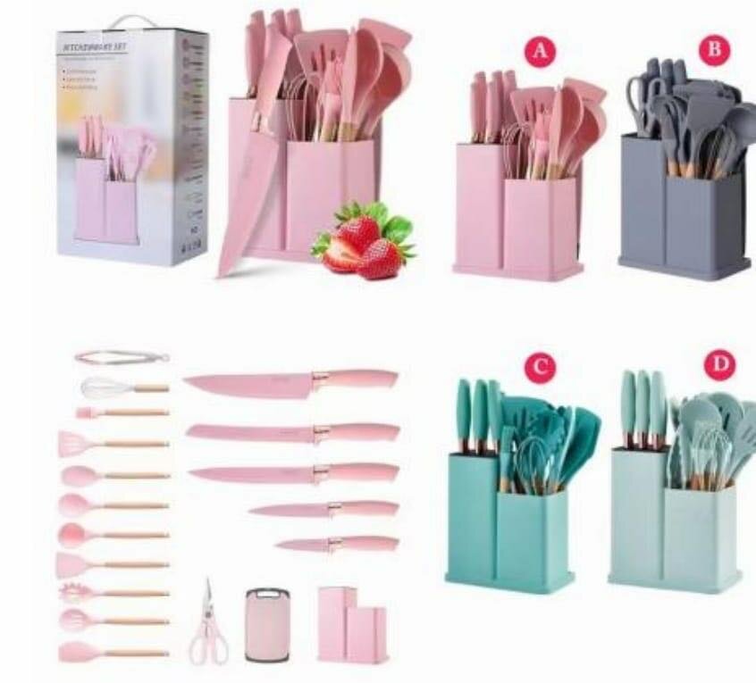 Double set silicone spoons