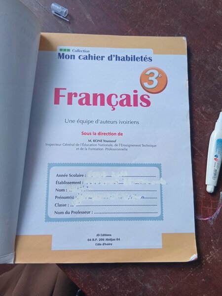 Mon cahier d'habileté français