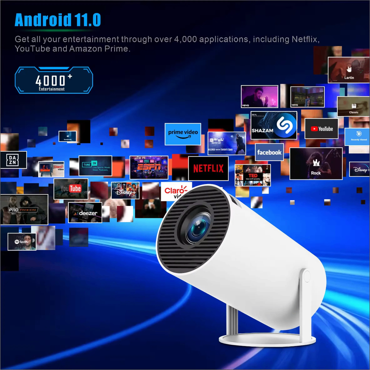 Projecteur Android 11.0 4K