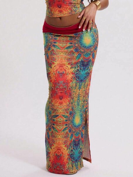 Jupe longue bohème colorée