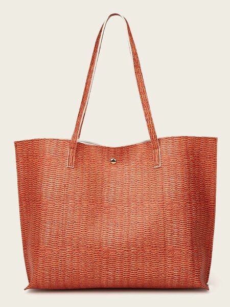 Sac cabas en paille orange