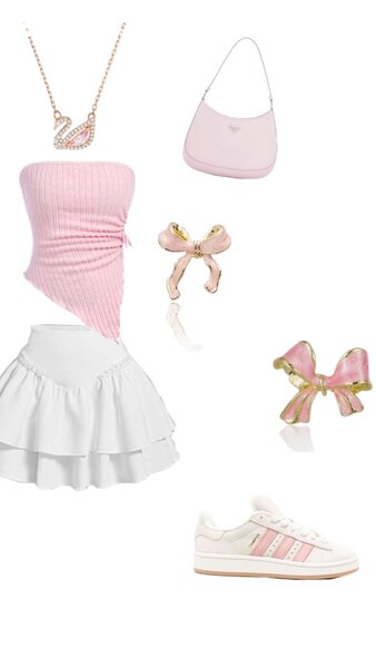 Ensemble élégant rose et blanc