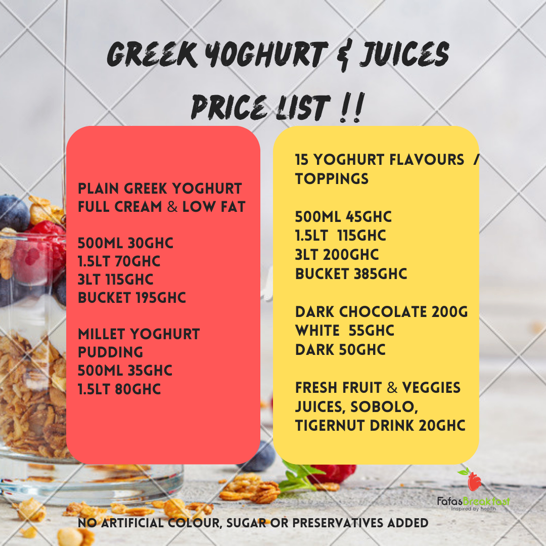 Fafasbreakfast snack prices