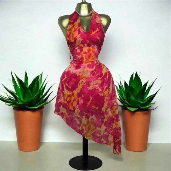 Robe d'été asymétrique fleurie