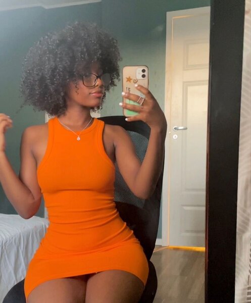 Robe moulante orange