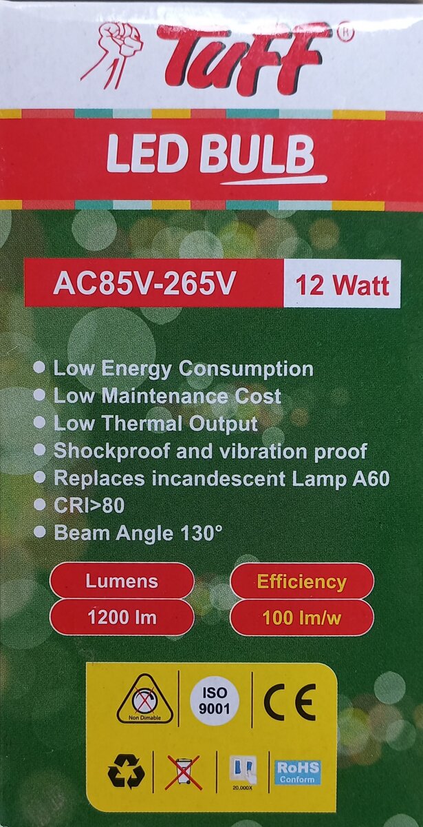 Tuff led bulb 12w