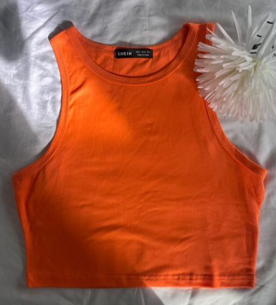 Orange cropped vest