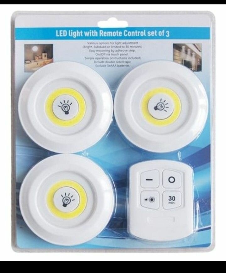 Lot De 3 lumière LED adhésif avec Télécommande