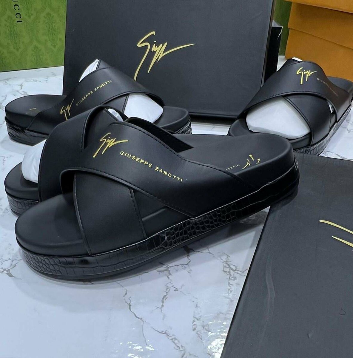 Solid branded slippers