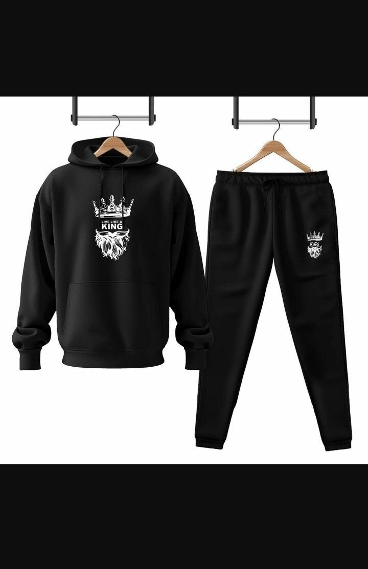 Men's printed hoodie track suit