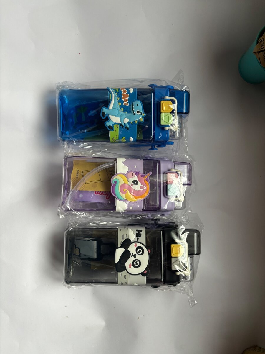 Double straw water bottle