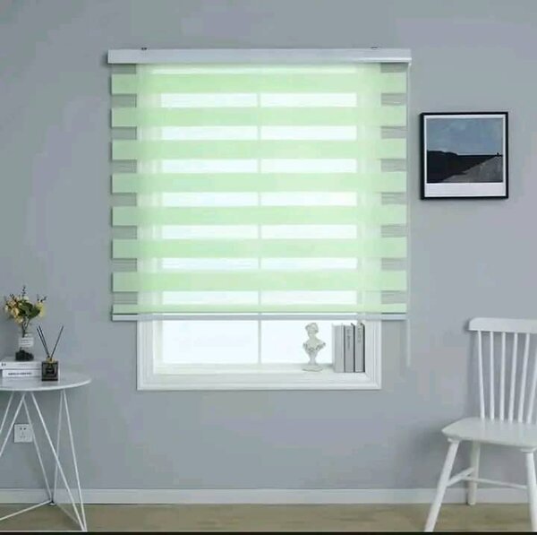 Grey colored zebra blinds