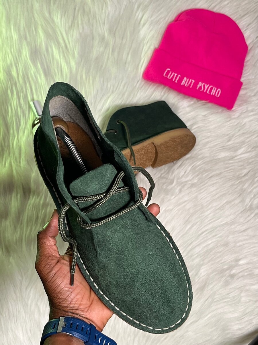 Fripe Bottines Vertes en Daim