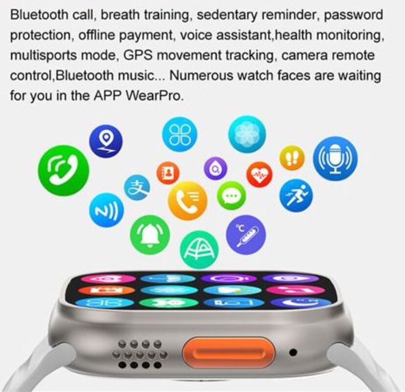 Smart Watch T800 Ultra Black