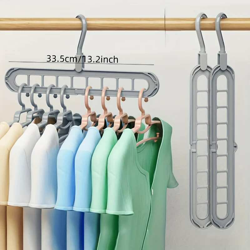 9 Hole Foldable Hanger Wardrobe Organizer Space Saving Hange