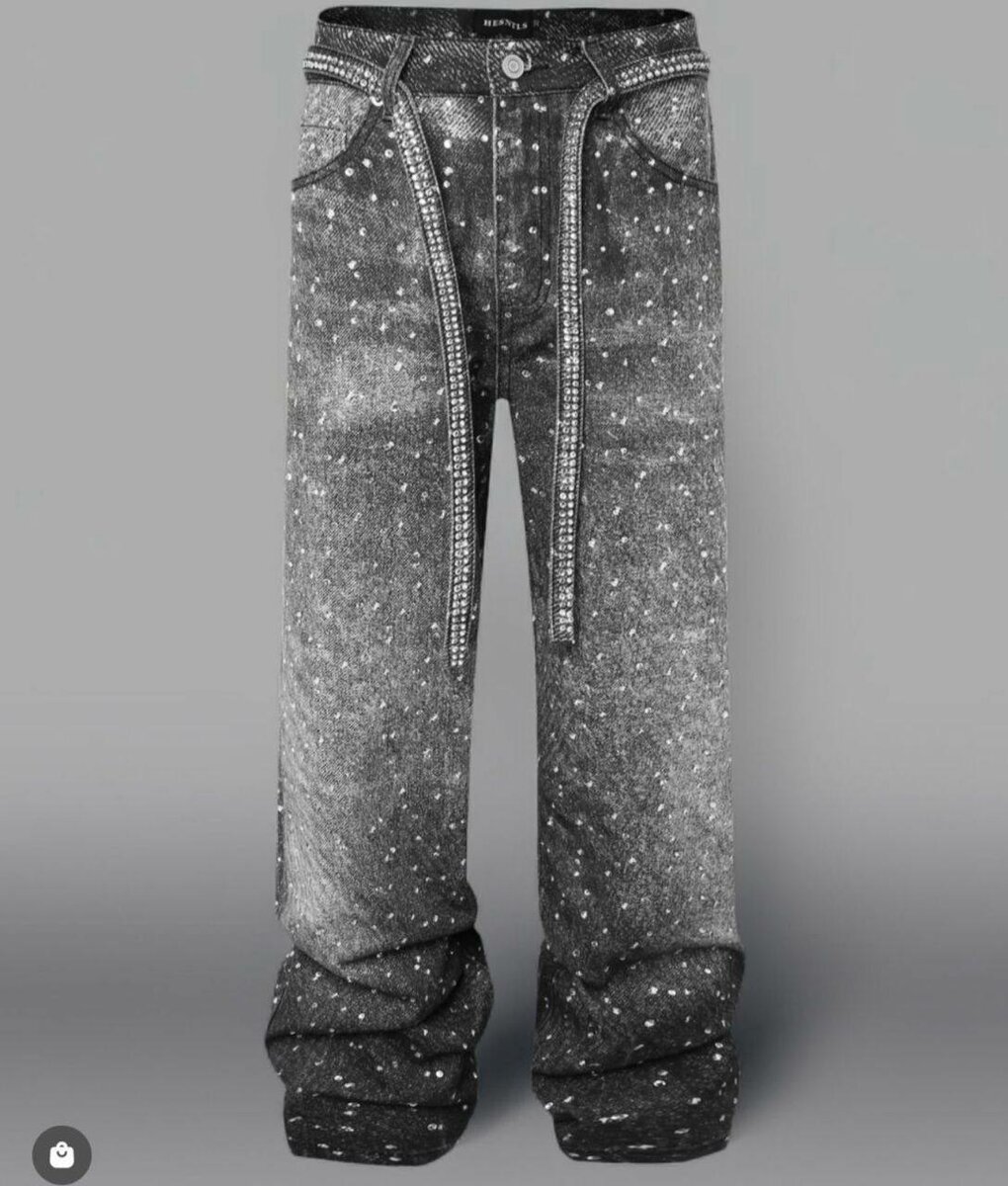 Jean large en strass pour homme