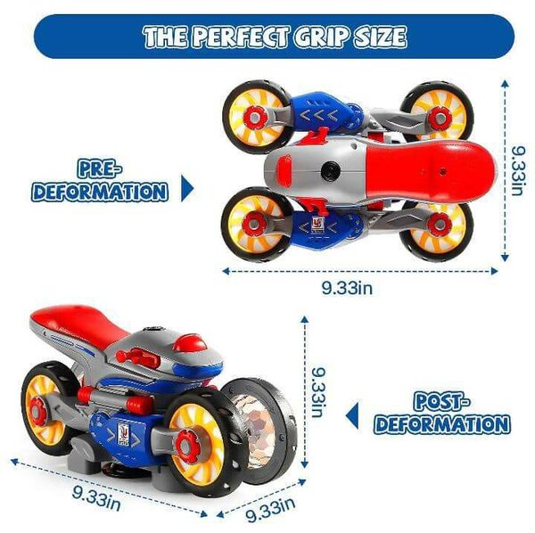 Moto de déformation avec lumière et musique, jouet de transf