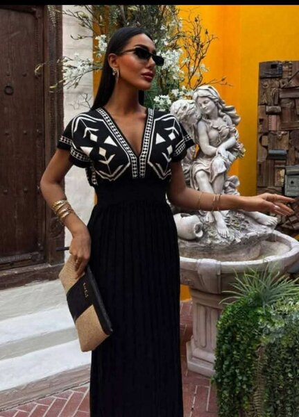 Robe longue noire chic femme