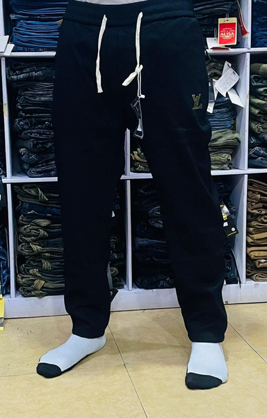 black baggy pants with white drawstring