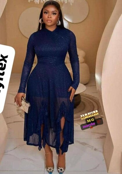 Robe Éblouissante Bleu Nuit