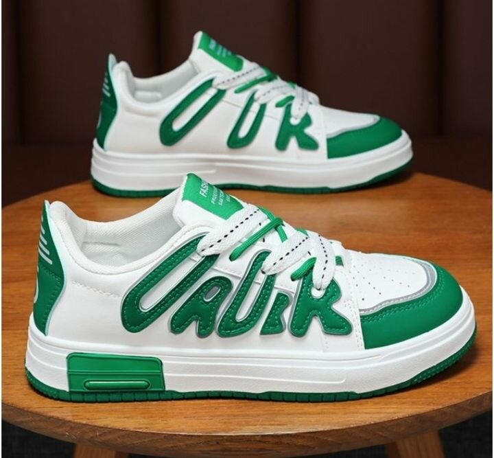 TOUPHY Men's Sneakers Low Top Shoes Lace Up-Green