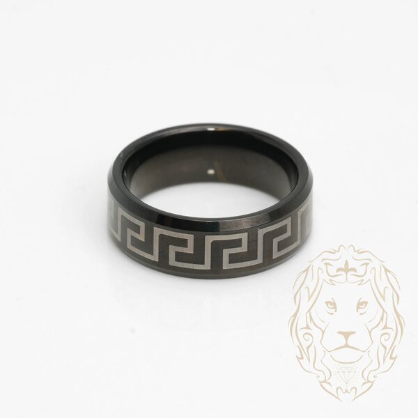 Anneau Homme Acier Design Grec