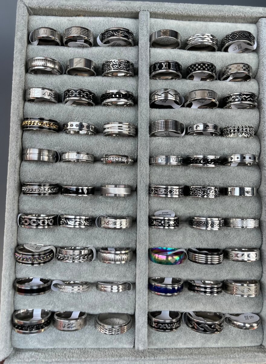 Bagues en acier inoxydable élégantes