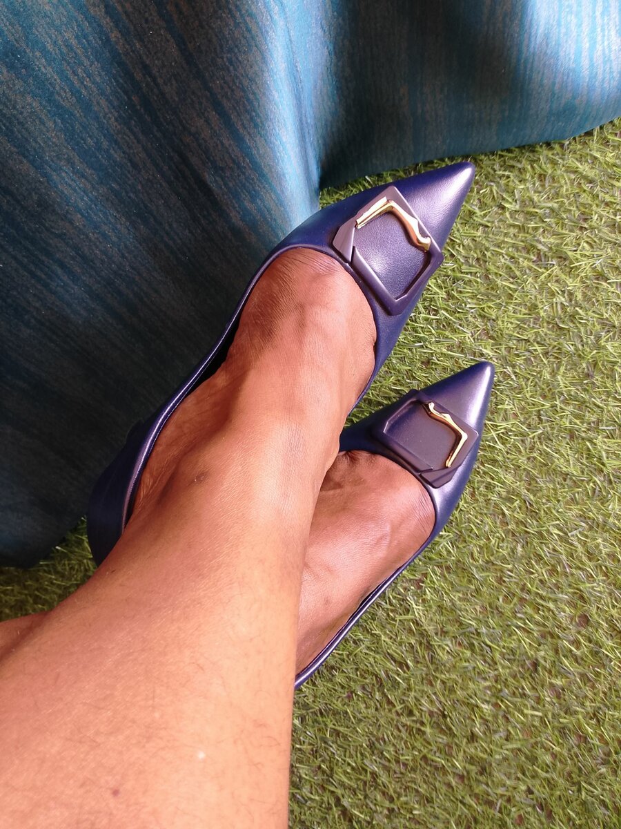 Block heel navy Blue