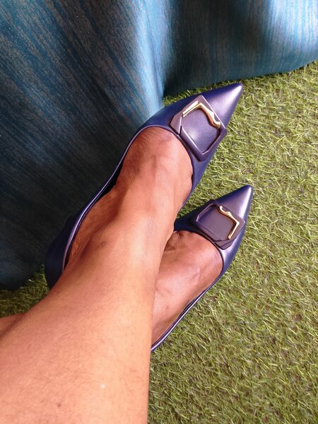 Block heel navy Blue