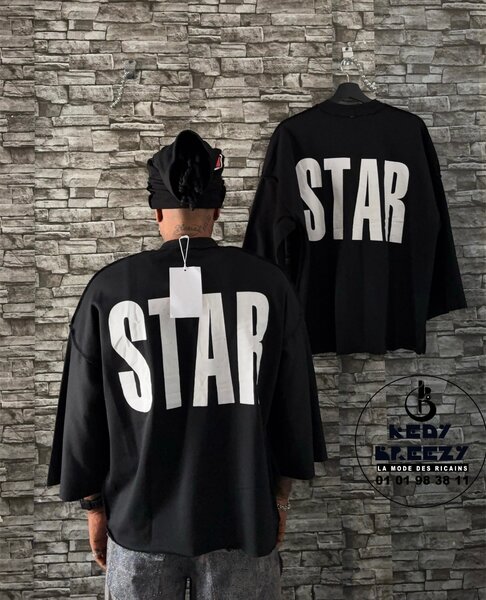 Sweatshirt oversize noir unisexe