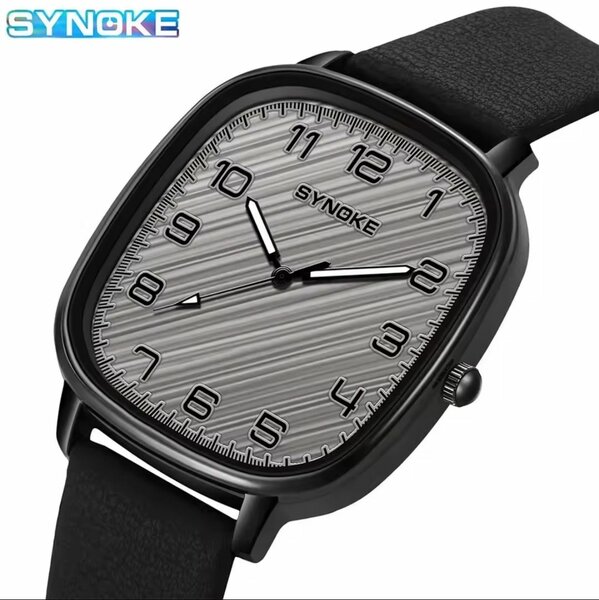 SYNOKE Mens Leather Watch