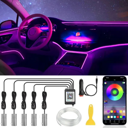 Universal Ambient Light For All Cars Dashboard & Doors 5 pcs Set