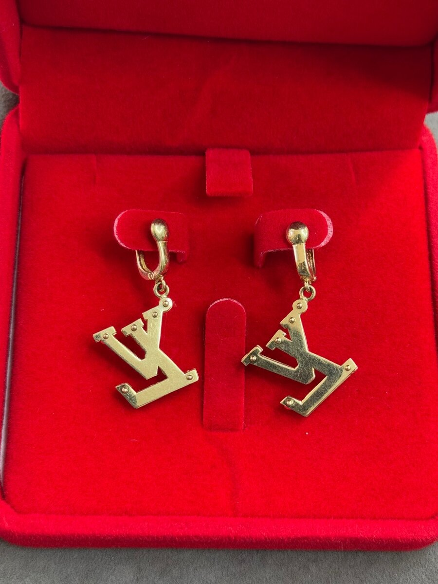 Серьги Louis Vuitton 585 желтое золото Италия