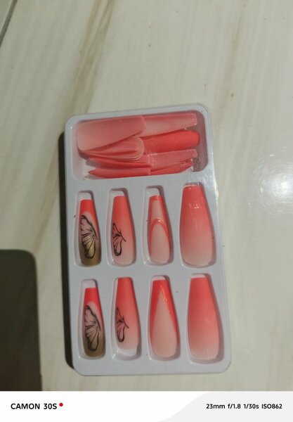 Faux Ongles Dégradé Papillon