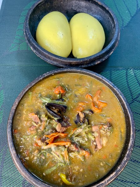 Foutou sauce gombo tapée