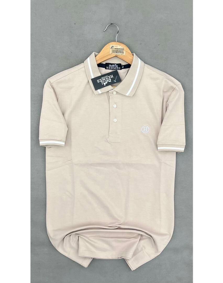 Polo homme col contrasté