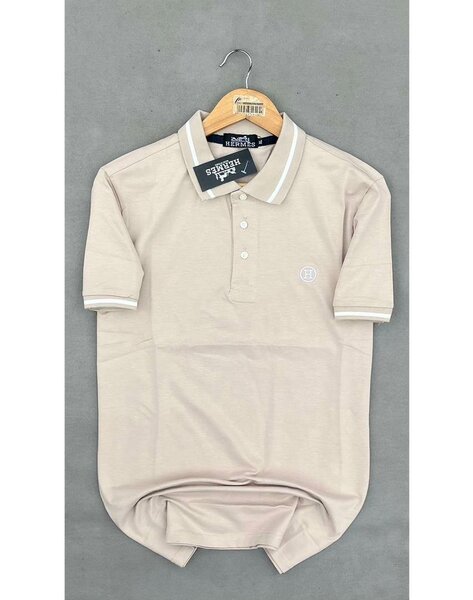 Polo homme col contrasté