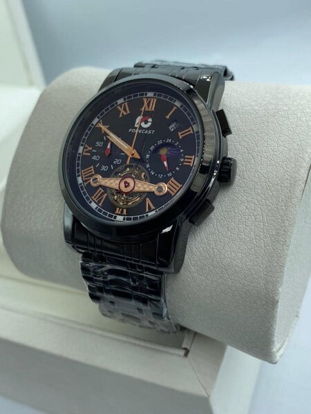 Montres mécaniques pour hommes   noir avec cadran noir Forecast