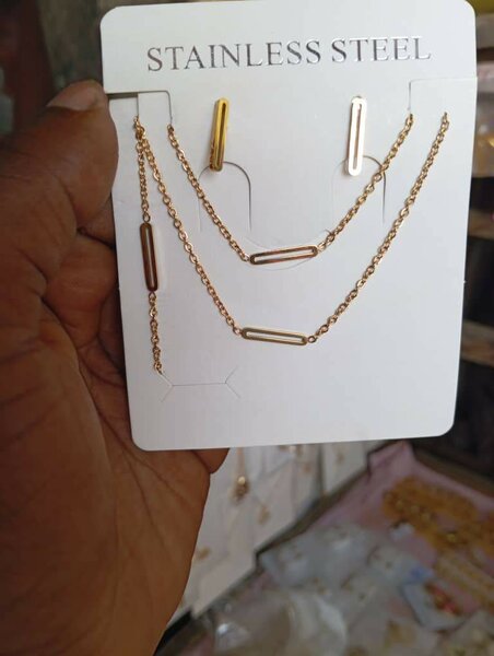 Set Bracelet et Boucles d'Oreilles Acier Inoxydable