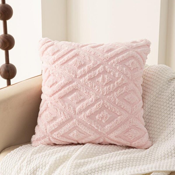 Coussin déco rose doux