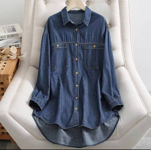 Джинсовая рубашка Размер стандарт до 52-размера