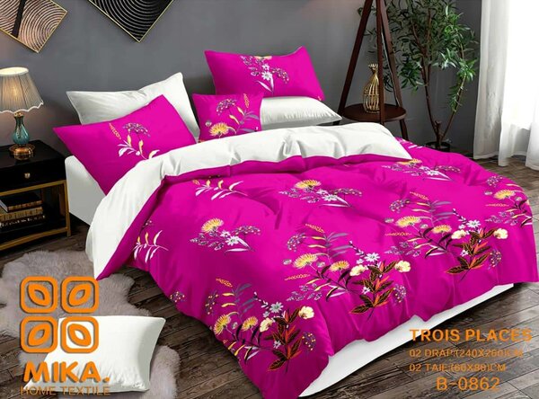 Parure de Lit Fleurie 3 Places